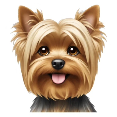 fluffy yorkie indoors looking cute sticker