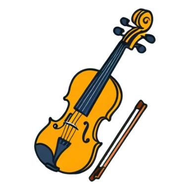 cartoon violin sticker