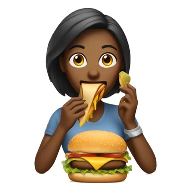Women eating burger sticker