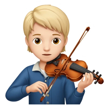 kid plays violin sticker
