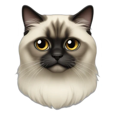 1 himalayan cat with one grey and black cat sticker