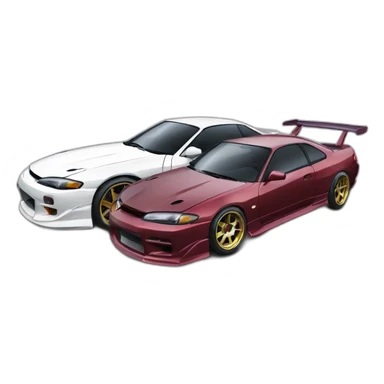 Two Nissan Silvia S15 drifting side by side sticker