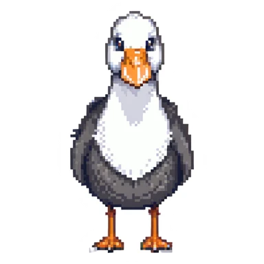 a goose in pixel art style sticker
