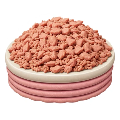 a pile of ground turkey, simple, clear sticker