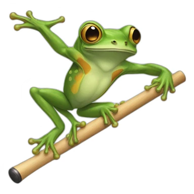 flying frog with baseball bat sticker