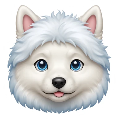big shining blue eyed white dog sticker
