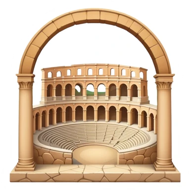 Pula Arena Landmark Emoji – Depicting the Roman amphitheater with its large stone arches. sticker