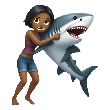 Gorllia fighting a shark  sticker