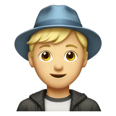 blonde boy with hat sticker