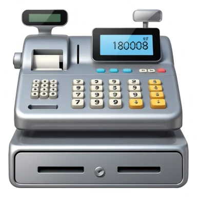 modern cash register sticker