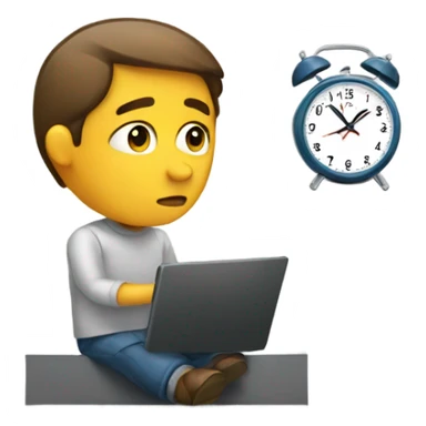 Person waiting and looking at clock  sticker