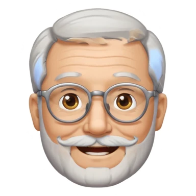 happy granddad with grey hair and beard and glasses sticker