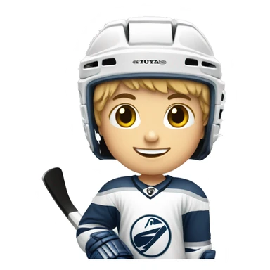 Enfant blanc qui fait du hockey  sticker