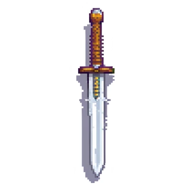 8-bit pixel art sword, short and wide blade, Zelda-inspired sticker
