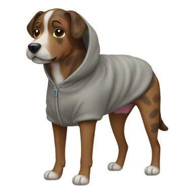 Brindle dog in a hoodie sticker