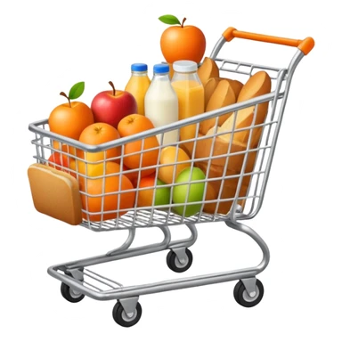 shopping cart full groceries sticker