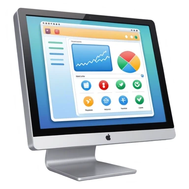 Create an emoji for UX/UI design. Show a monitor or tablet with a web interface mockup displayed on the screen. Use modern, professional colors. Do not include any emojis or smiley faces. Make the background transparent. sticker