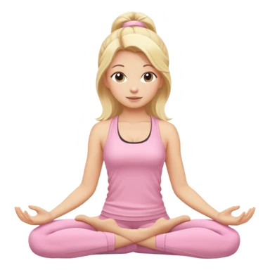 blonde yoga girl light pink clothes n sticker