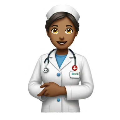 a nurse gives a hand to a hotline consultant sticker