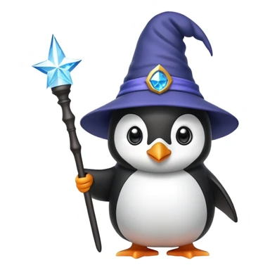Wizard penguin sticker