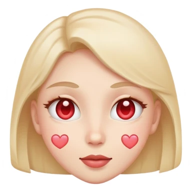 Heart eyes blush face sticker