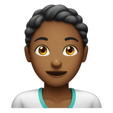 Sweaty smile on black woman with shrugging hands sticker