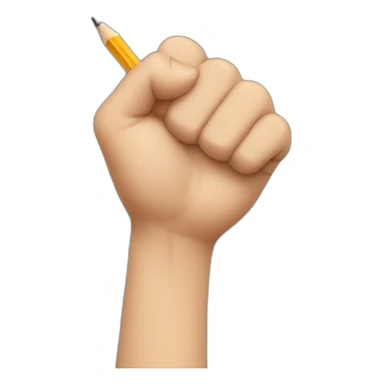 hand holding pencil in fist sticker