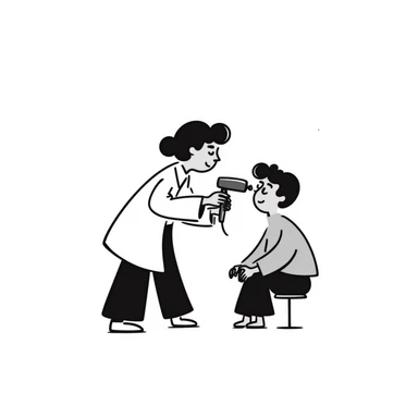 Doctor examining patient's skin with dermatoscope, skin cancer screening test sticker