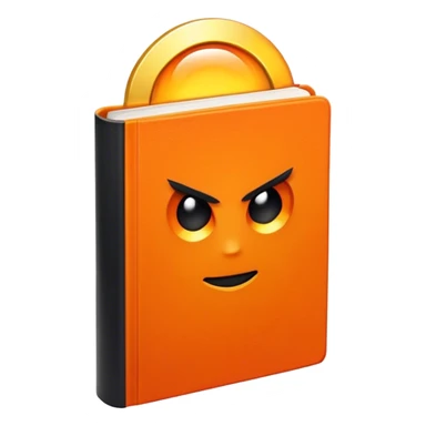A bright orange book with a black, bold X with a slightly rough, edgy texture, exuding idgaf energy and pure, unapologetic confidence..orange halo aura.. unstoppable sticker