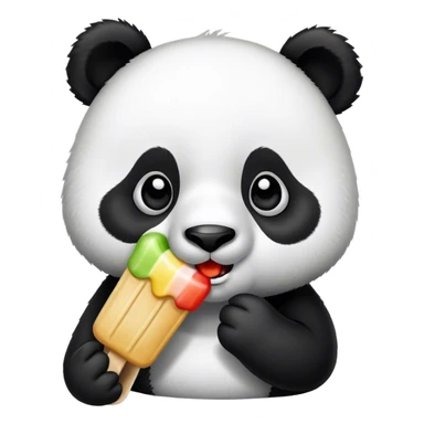 ￼ panda ￼eating ice popsicle ￼ sticker