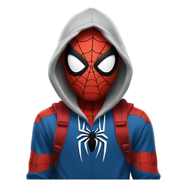 Spiderman wearing hoodie sticker
