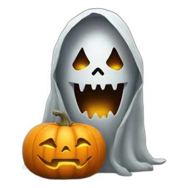 Gost with pumpkin latern sticker
