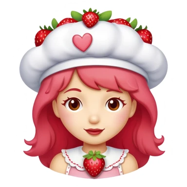 Strawberry shortcake from 2003 blushing with hearts  sticker