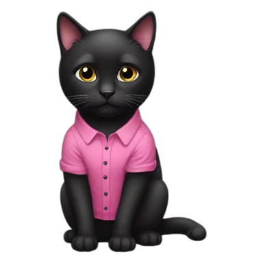 black-cat-with-pink-shirt sticker