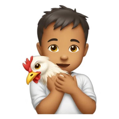 baby grabbing chicken by neck sticker