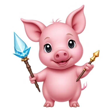 Piglet with a wand sticker