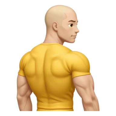 Emoji of Shoulders Muscle from side view, the human is yellow like on iphones. He has big shoulders. He is completely yellow and has no hair or facial expressions sticker