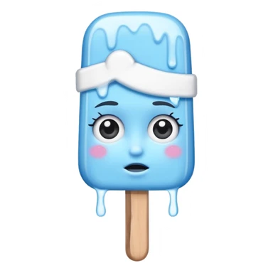monochrome popsicle with eyes and headband sticker