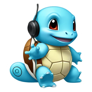 Squirtle listening to music sticker
