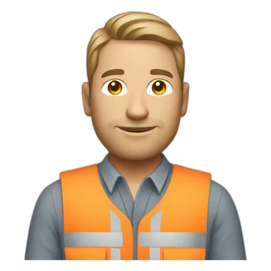 Worker white man overall sticker