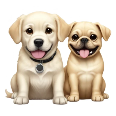 English cream golden retriever and an oreo colored frenchie as best friends sticker
