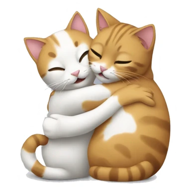 two cats hugging sticker