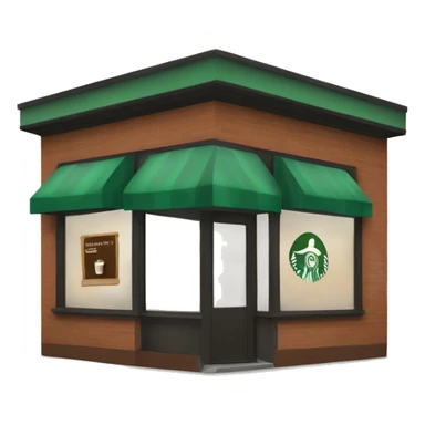 One coffee shop building with one starbucks logo sticker