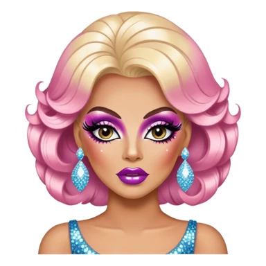 athlete drag queen glitter sparkles babe girl makeup diva brat sticker