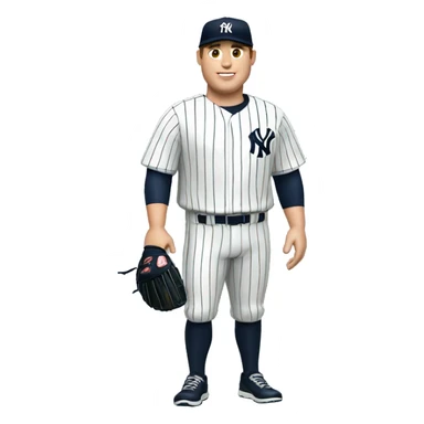 White man chubby with jersey of the New York Yankees  sticker