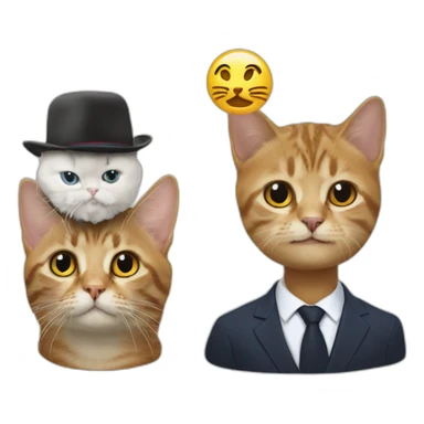Cat on macron's head sticker