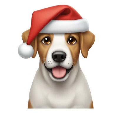 dog wearing a christmas hat sticker