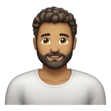 Un jeune homme blanc avec une barbe légèrement fournie, des cheveux très courts bruns et un regard confiant sticker