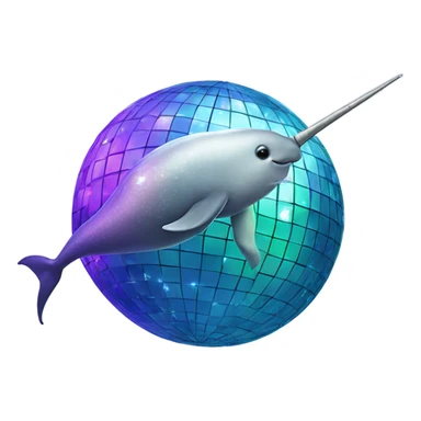 Narwhal disco ball sticker