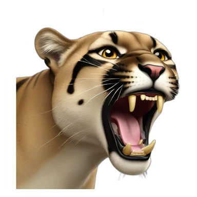 hyper realistic panther roaring sticker